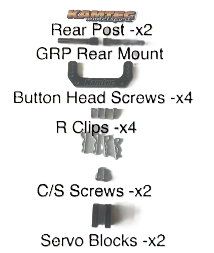 KAMTEC -  Hot Hatch / Supastox / Mini Racer Pro Rear Body Mount Set / 1300 Hot Hatch