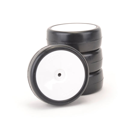 RUSH - 1/10 WHEELS & TIRES / TYRES Carpet PRE-GLUED - 28X - Dish (4pcs) - RU0362 (Recommend Louth & Frostys)
