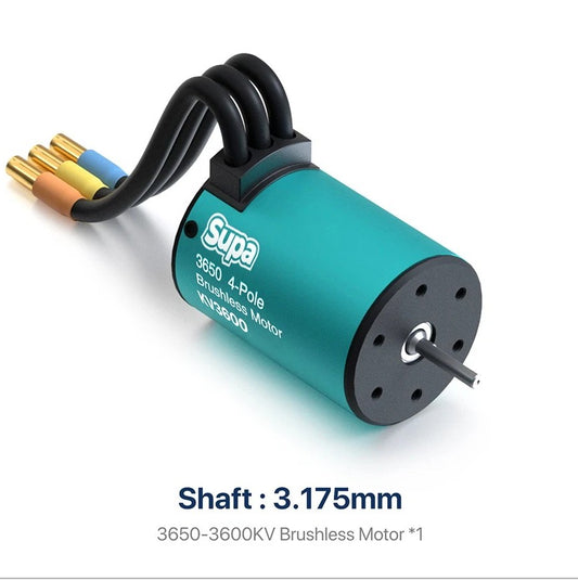SKY RC - FuriaX Supa 3650 (3.175mm shaft) Brushless Motor 3600KV (540 1/10 Size) - (Roughly 12.5T Brushed equivalent) SK-400035-03