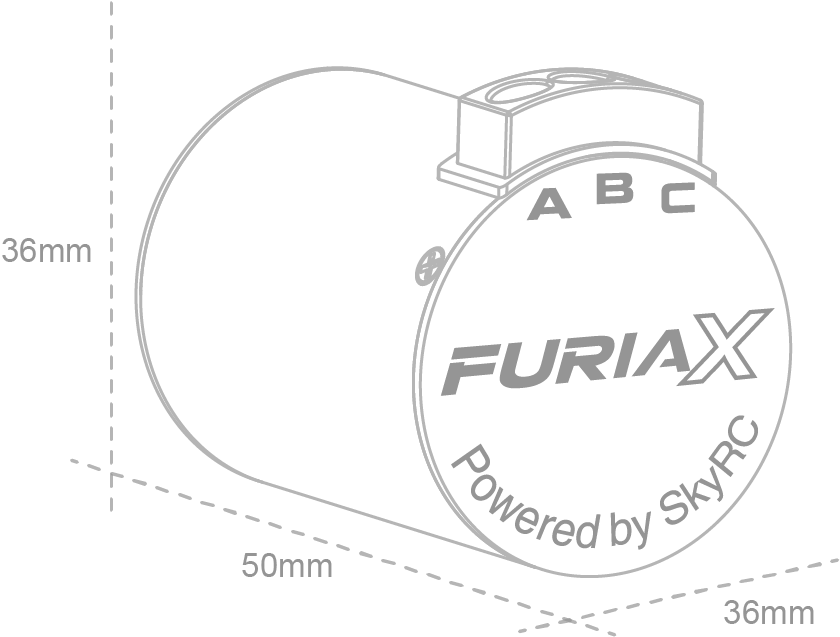 SKY RC - FuriaX Supa 3650 (3.175mm shaft) Brushless Motor 3600KV (540 1/10 Size) - (Roughly 12.5T Brushed equivalent) SK-400035-03