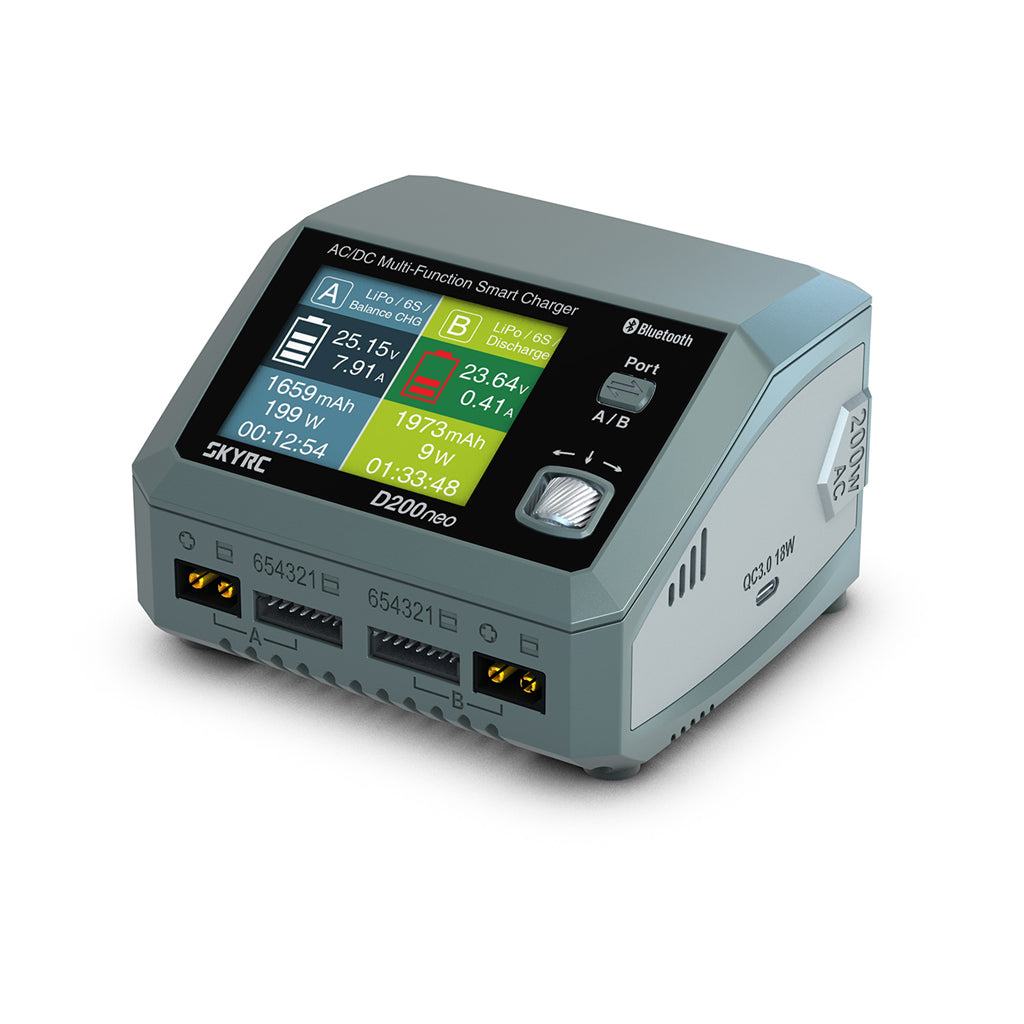 SKY RC - D200neo 20A Dual 35A Lipo 1-6S Battery Charger - NON NFC VERSION - AC/DC Charger (XT60 Output Charge Leads Required - Not included) SK-100196