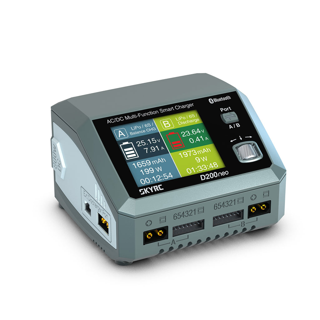 SKY RC - D200neo 20A Dual 35A Lipo 1-6S Battery Charger - NON NFC VERSION - AC/DC Charger (XT60 Output Charge Leads Required - Not included) SK-100196