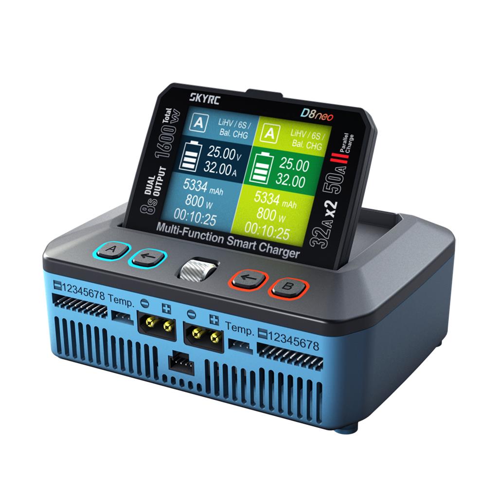 SKY RC - D8neo DC DUAL OUTPUT LIPO/LIHV 1-8S 32A Per Port BATTERY CHARGER - SK-100230-01 (DC INPUT POWER ONLY & has reverse discharge function))