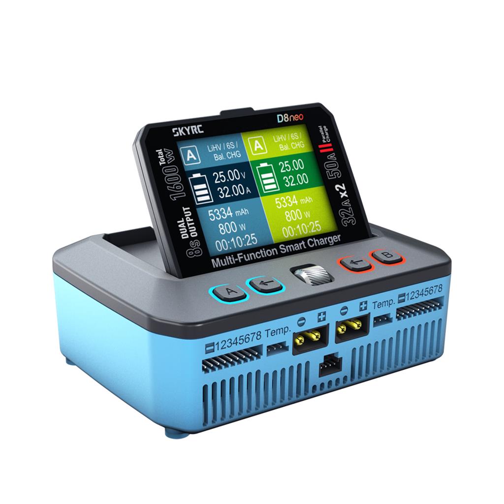 SKY RC - D8neo DC DUAL OUTPUT LIPO/LIHV 1-8S 32A Per Port BATTERY CHARGER - SK-100230-01 (DC INPUT POWER ONLY & has reverse discharge function))