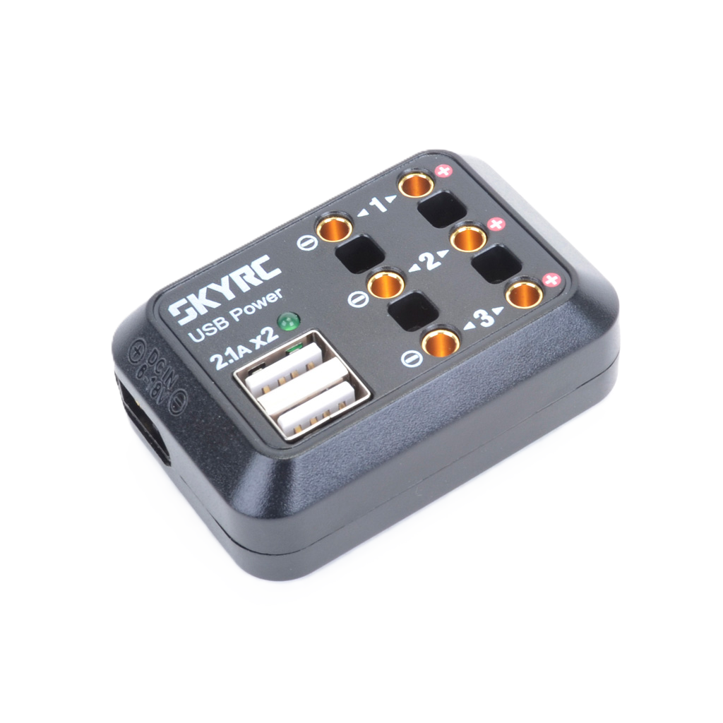 SKY RC - XT60 DC Power Distributor 4mm outputs & 2x USB (Power from your Sky RC Charger Port) SK-600114-01