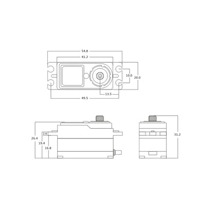 SRT - Metal Geared, Fast, Coreless & Low Profile - HV 6.0V ~ 7.4v STD Digital Servo - SRTCH6012 (6.0v): 0.07 sec - (Ideal for 1/10 On-road Cars / Euro Trucks)