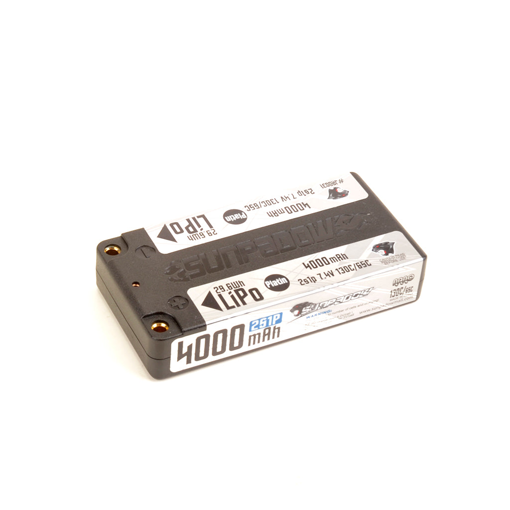Sunpadow - Sunpadow LiPo 4000-2S1P-7.4V-130C LP Shorty Platin - SUJA0031
