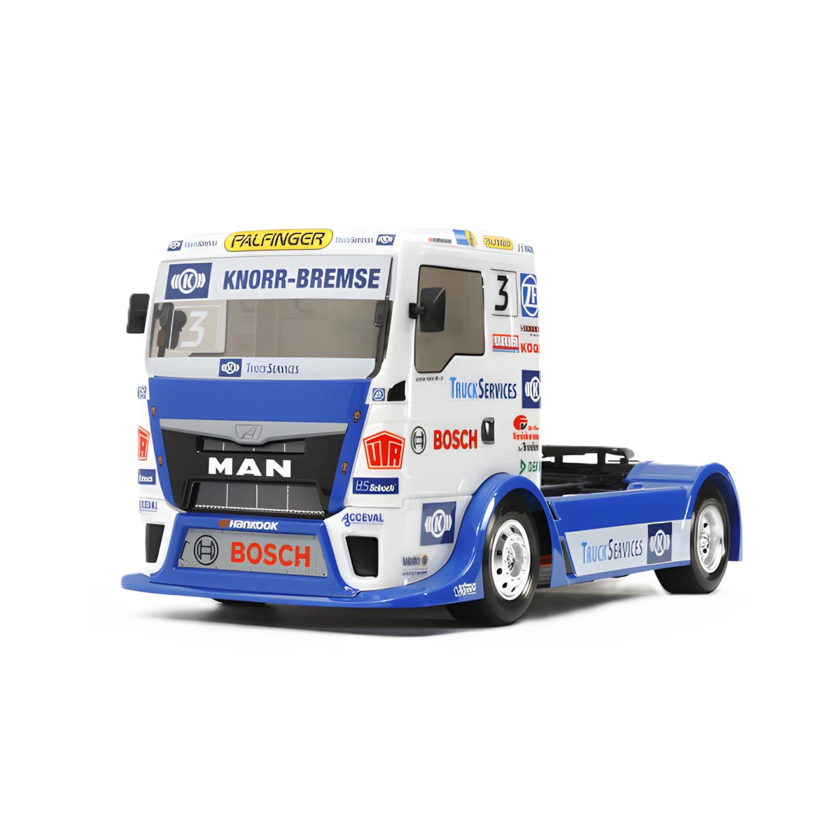 TAMIYA - 51606 MAN TEAM HAHN CLEAR Euro Truck BODY SHELL SET 1/14 - (w/ H PARTS & STICKERS, BUMPERS, MANUAL & FIXINGS)