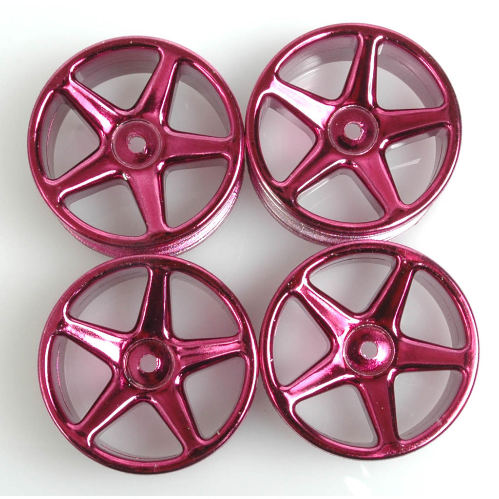 Schumacher - Wheel; 5 spoke 25mm - Purple Chrome (Pk4) - U2173