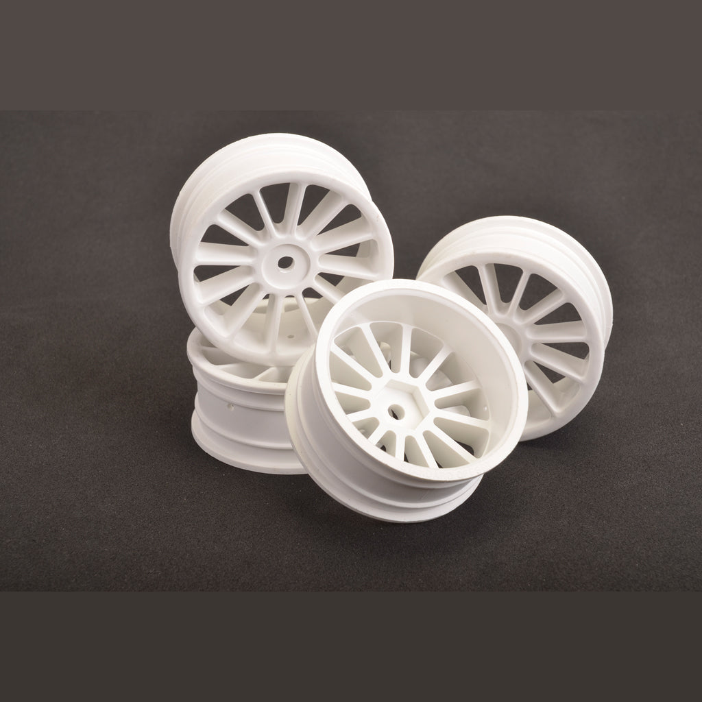 Schumacher - Wheel; 12 spoke 24mm - White (Pk4) - U2366