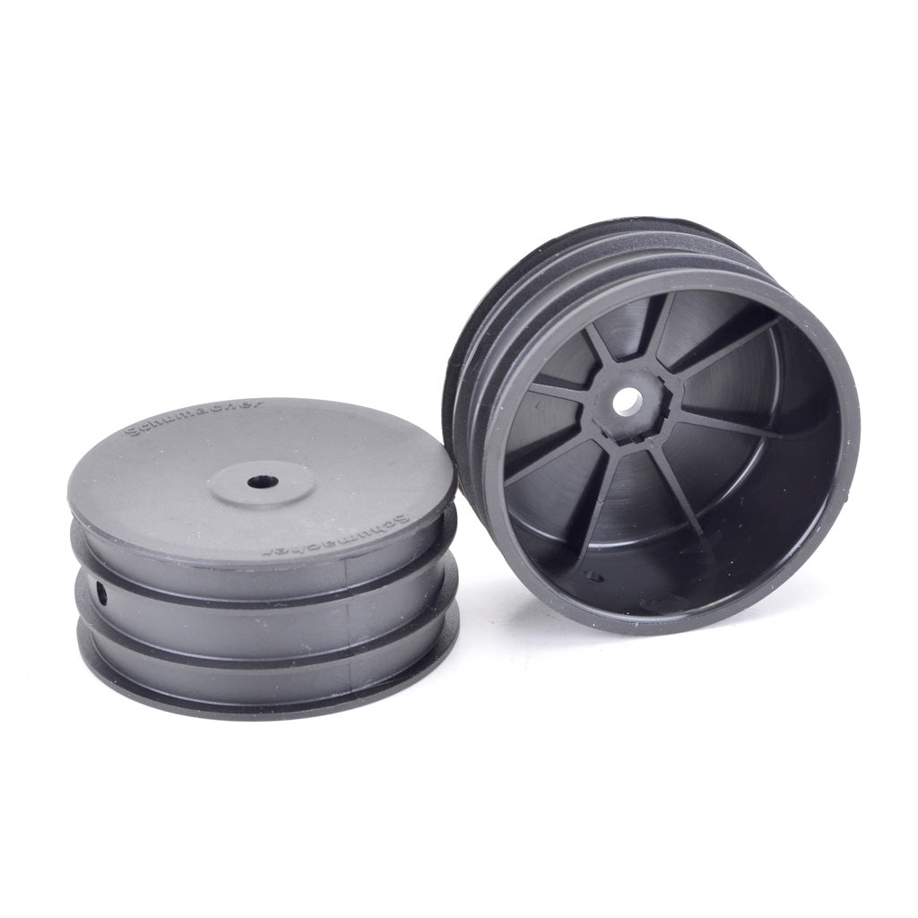 Schumacher - Wheel; Hex Front  - Black - 4wd - pr - U4495