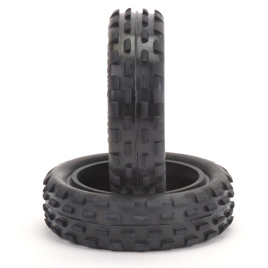 SCHUMACHER - STAGGER RIB - 1/10 2.2IN BUGGY TYRE/TIRES - 2WD FRONT SLIM - YELLOW - U6592 (For Carpet & Astro)