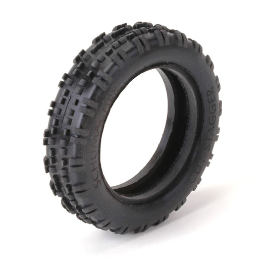 SCHUMACHER - Cut Stagger - 1/10 2.2IN BUGGY TYRE/TIRES - 2WD FRONT SLIM - YELLOW - U6759 (Less aggressive than mini spikes)