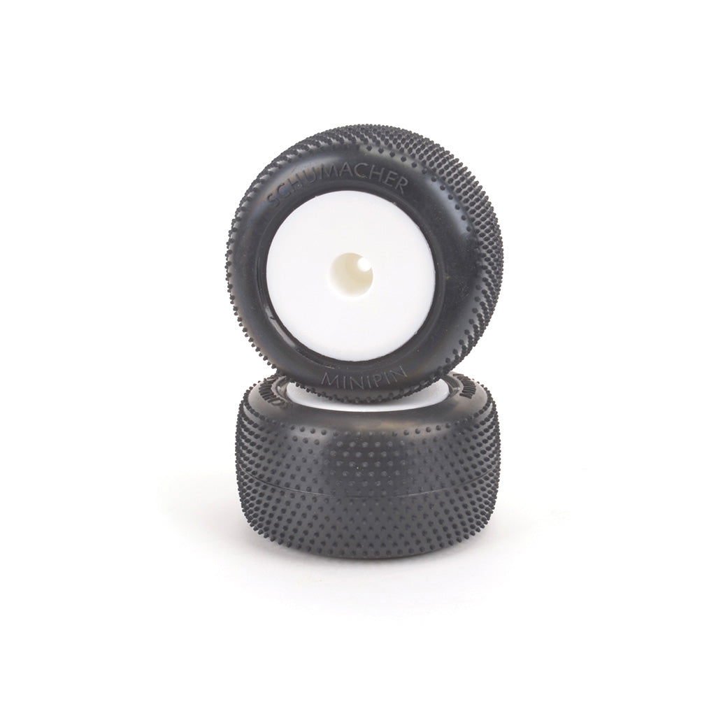 Schumacher - Mini Pin - Silver - Truck Tyre - Pre-Glued pr - U6881