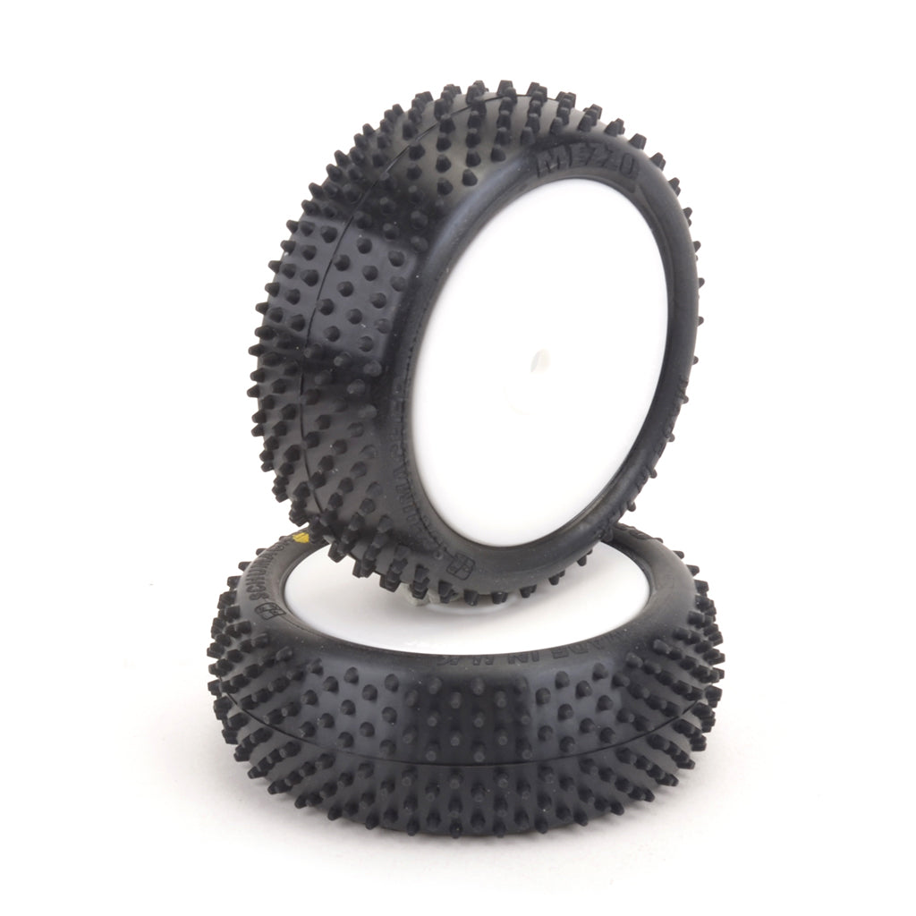 Schumacher - Mezzo Tyre Front 4WD - Silver - Pre-Glued - pr - U6894