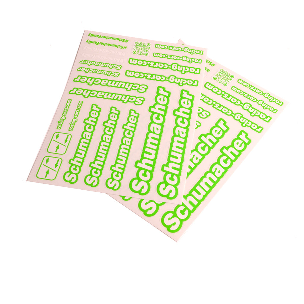 Schumacher - Schumacher Decal Sheet - Neon Green - pk2 - U8588