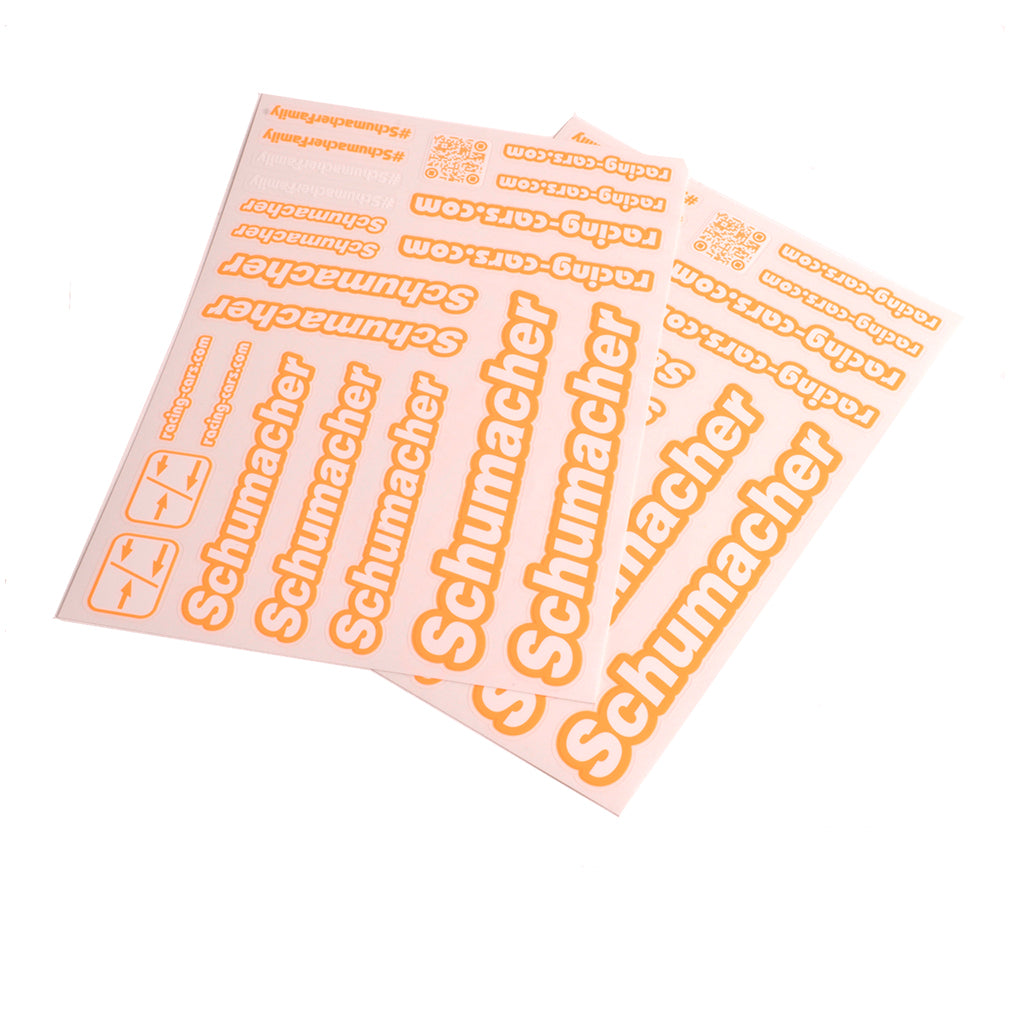 Schumacher - Schumacher Decal Sheet - Neon Orange - pk2 - U8589