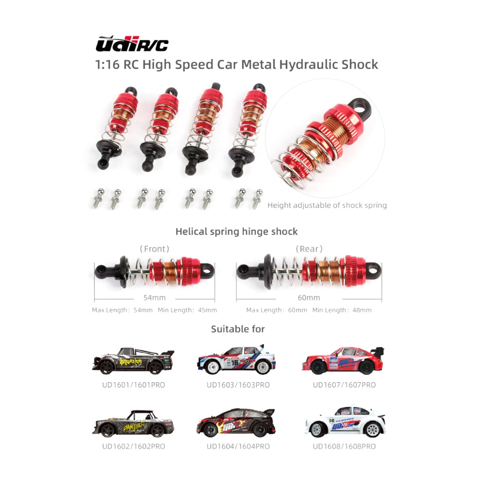 UDIRC - UDIRC - Metal Hydraulic Shocks (pk 4) - UD1601-065