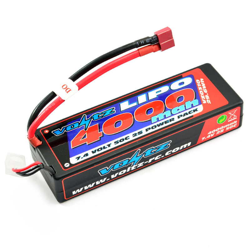 VOLTZ - RC CAR LIPO BATTERY 4000MAH 2S 7.4V 50C HARDCASE STICK PACK - DEANS - VZ0310