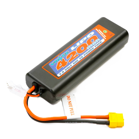 VOLTZ - RC CAR 4200MAH ROUND/OVAL CASE 2S 40C 7.4V LIPO STICK PACK w/XT60 (FITS TT01E) VZ0311XT60