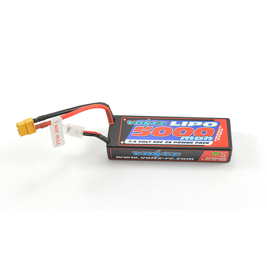 VOLTZ - RC CAR LIPO BATTERY 5000MAH 2S 7.4V 50C HARDCASE STICK PACK - w/XT60 VZ0317XT60