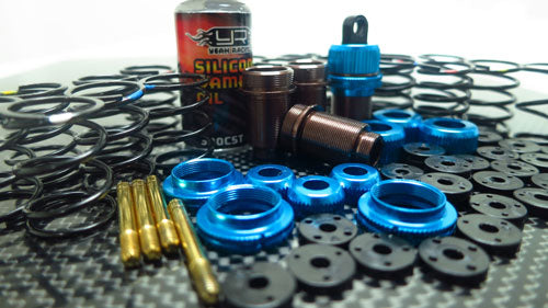 YEAH RACING - Alloy 50mm Damper Shocks Set 4pcs GREY (DSG-0050GM) Fits TT01E Euro Truck & M-Chassis)