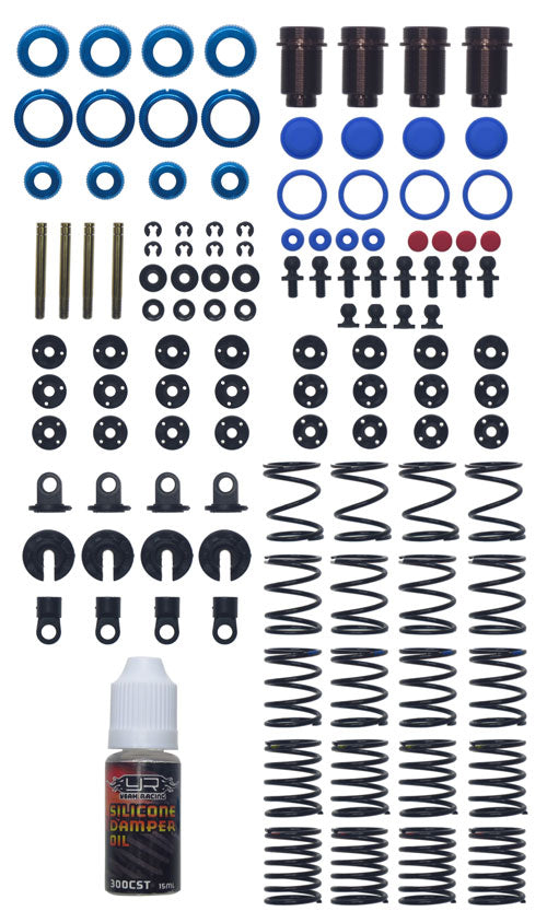 YEAH RACING - Alloy 50mm Damper Shocks Set 4pcs ORANGE (DSG-0050OR) Fits TT01E Euro Truck & M-Chassis)