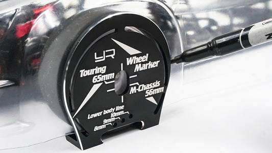 Yeah Racing - Aluminum Wheel Well Marker For 1:10 Touring Car & M-Chassis Black - YT-0203BK