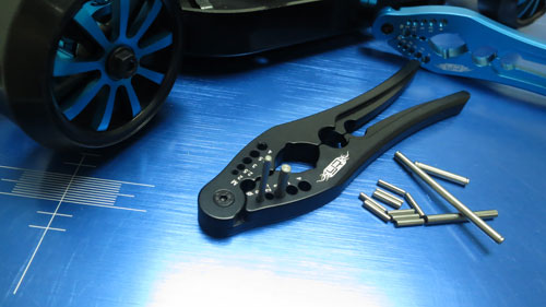 Yeah Racing - RC Aluminum Shock Shaft Pliers & Pin, Screw Tester (Black) - YT-0134BU