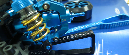 Yeah Racing - Ultra Fine 2 in 1 Ride Height & Droop Gauge for 1/10 Touring Cars (Blue) - YT-0068BU